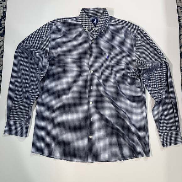 Johnnie-O Other - Johnnie-O Men's Blue Gingham Check LS Button Up Shirt Medium